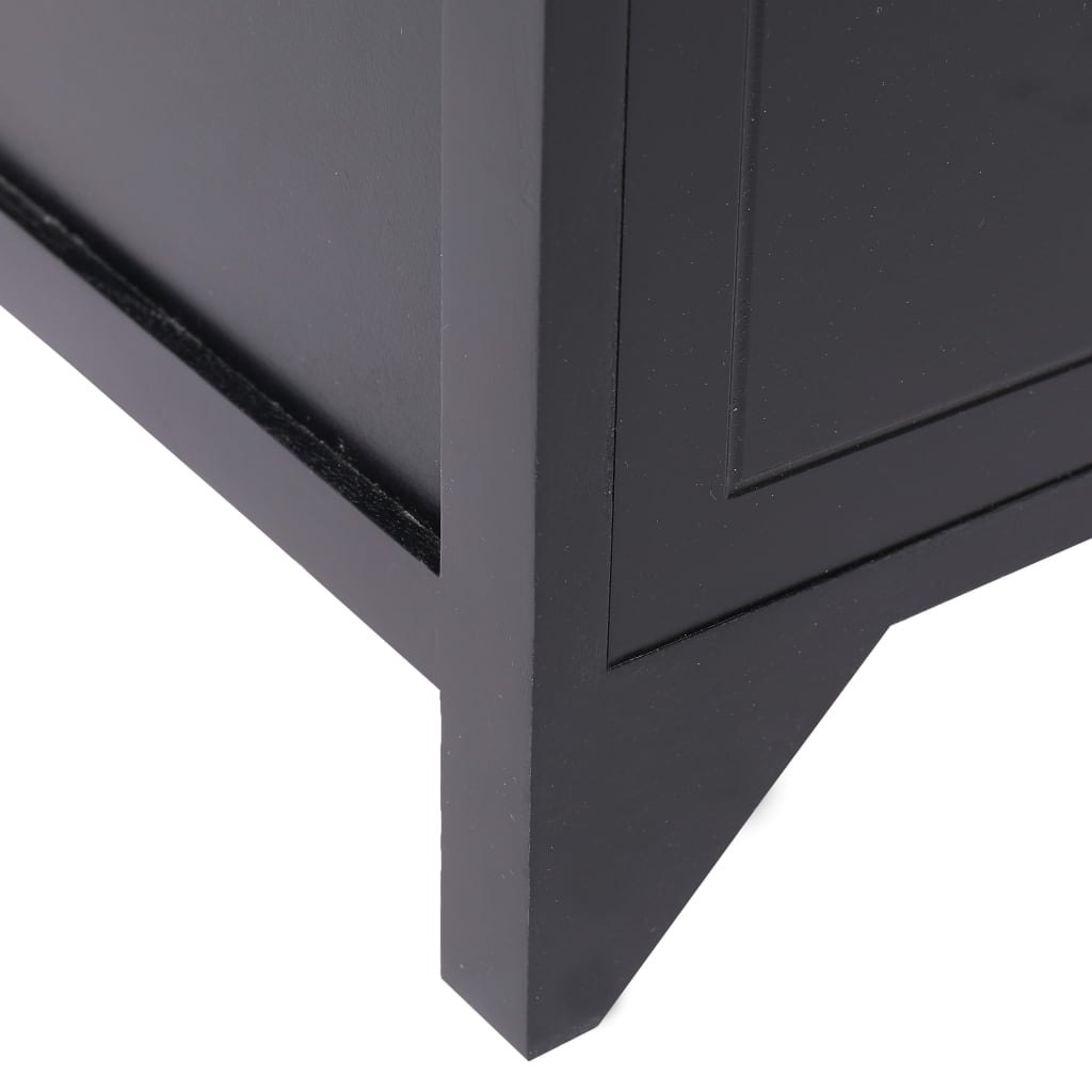 vidaXL Komoda z 6 szufladami, czarna, 60x30x75 cm, drewno paulownia
