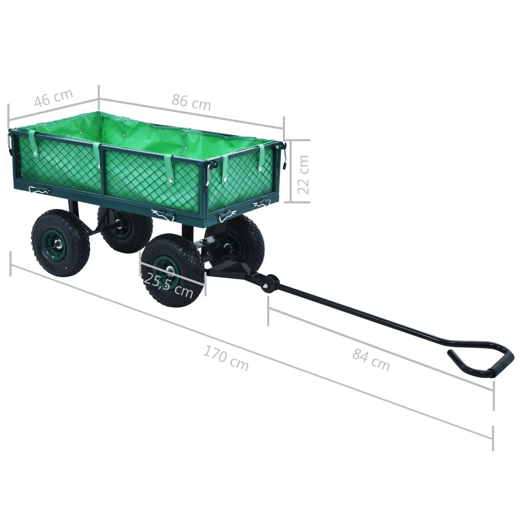 vidaXL Ogrodowy wózek ręczny, zielony, 250 kg