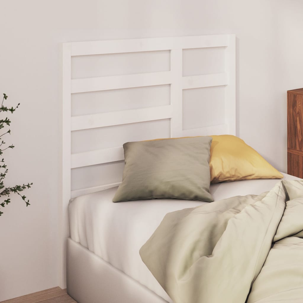 vidaXL Wezgłowie łóżka, białe, 96x4x104 cm, lite drewno sosnowe