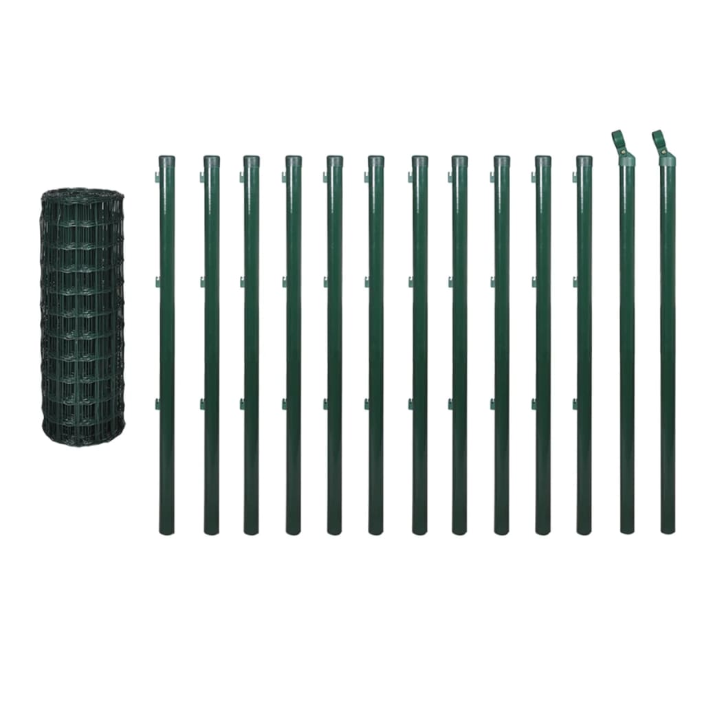 vidaXL Euro ogrodzenie, stalowe, 25 x 1,0 m, zielone