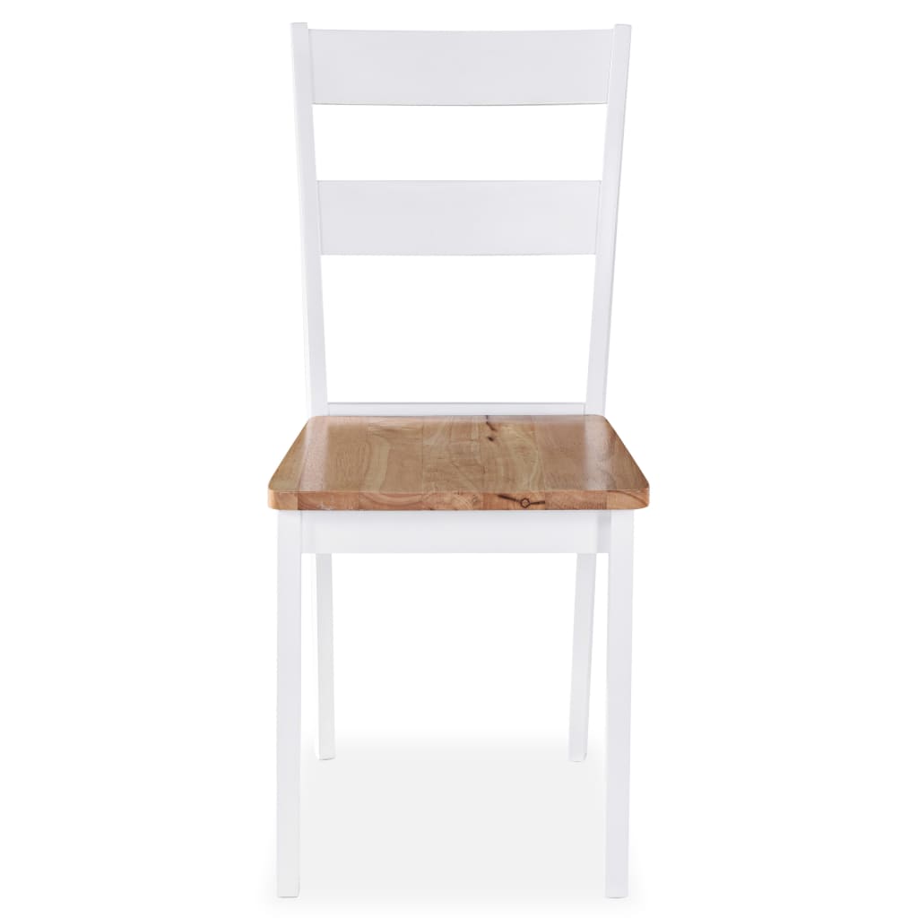 vidaXL Krzesła stołowe, 6 szt., białe, lite drewno kauczukowe