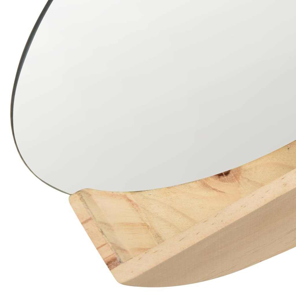vidaXL Lustro ścienne z półką z litego drewna sosnowego, 35 cm