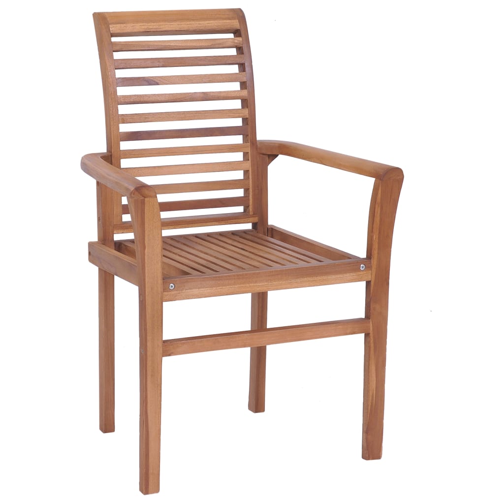 vidaXL Krzesła stołowe, 2 szt., kremowe poduszki, drewno tekowe