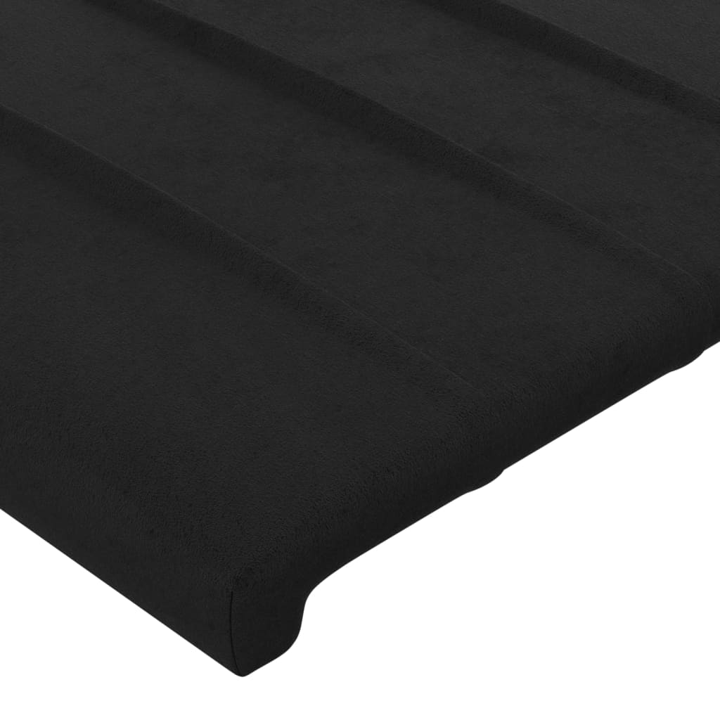 vidaXL Zagłówek do łóżka z LED, czarny, 83x16x78/88 cm, aksamit