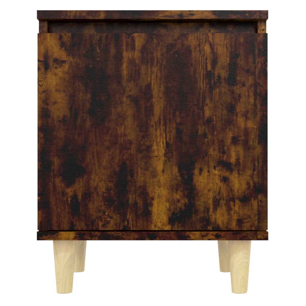 vidaXL Szafka nocna, drewniane nogi, przydymiony dąb, 40x30x50 cm