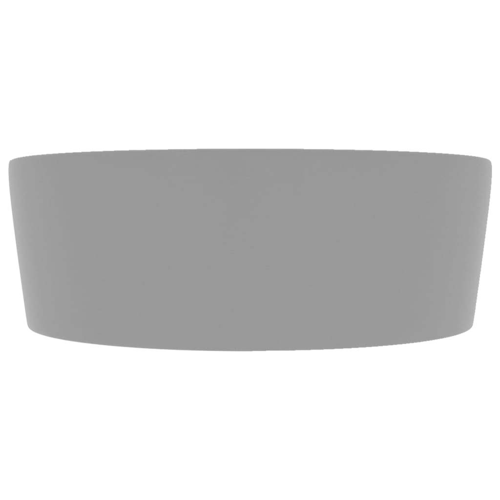 vidaXL Umywalka z przelewem, matowa jasnoszara, 36x13 cm, ceramiczna
