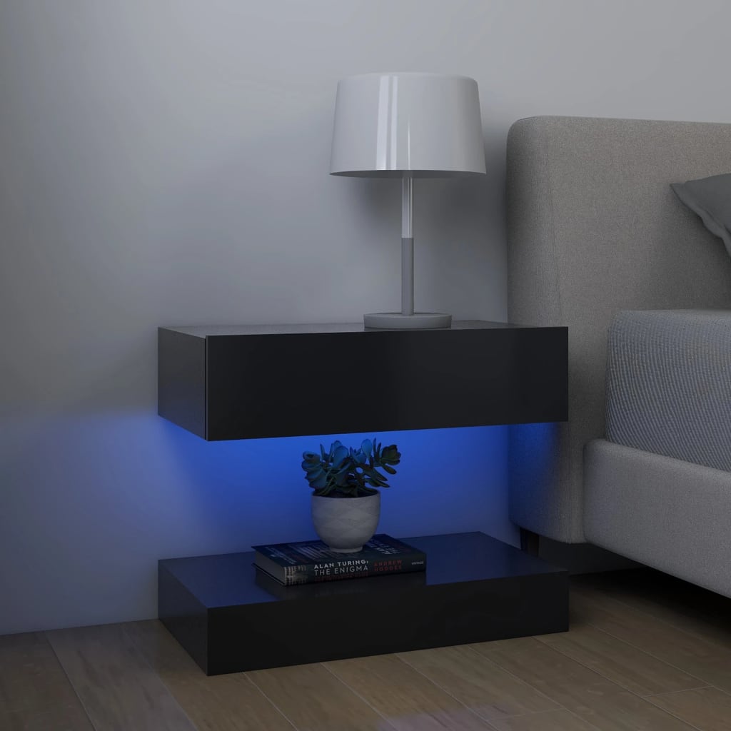 vidaXL Szafki pod TV z oświetleniem LED, 2 szt., szary, 60x35 cm