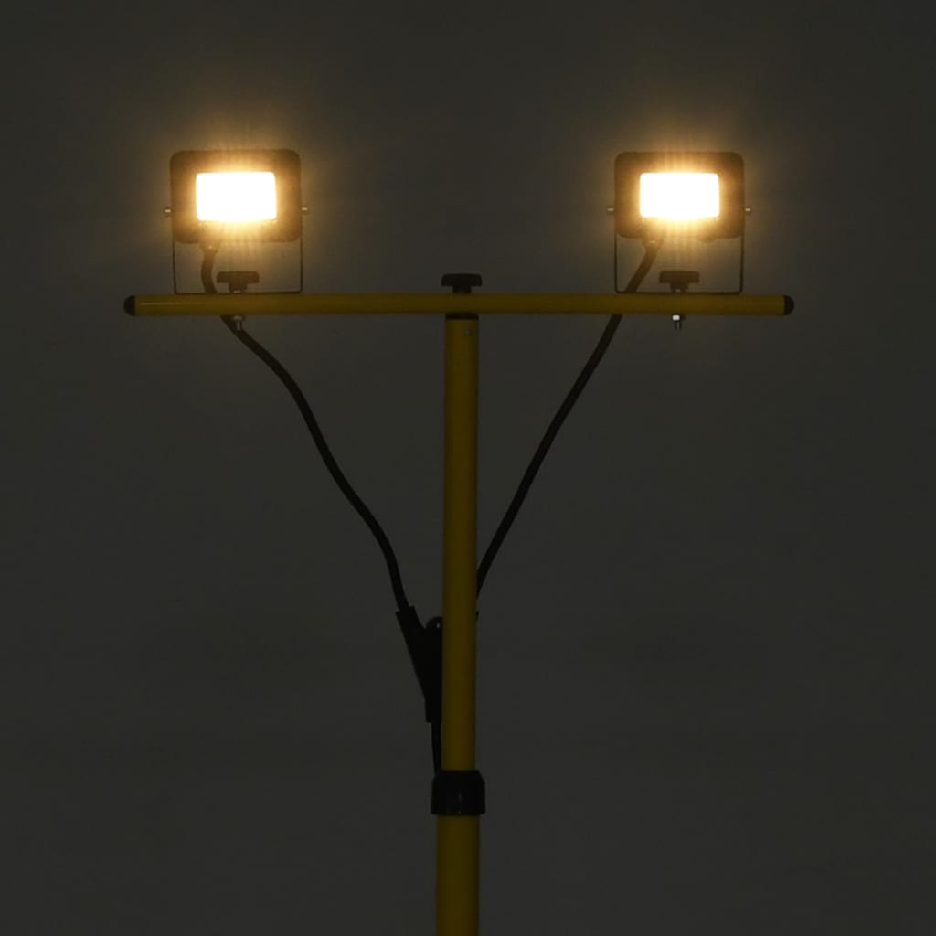 vidaXL Reflektor LED ze stojakiem, 2x10 W, ciepłe białe światło