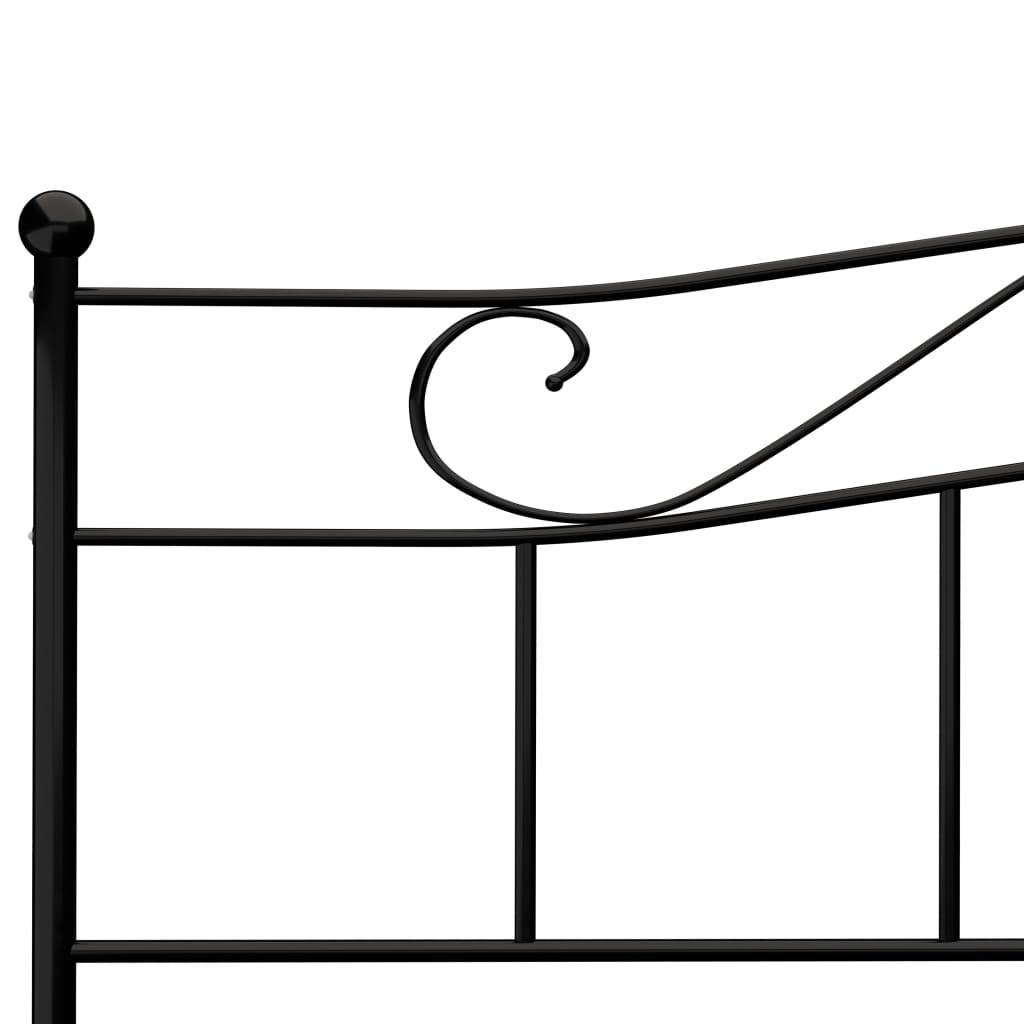 vidaXL Rama łóżka, czarna, metalowa, 180 x 200 cm