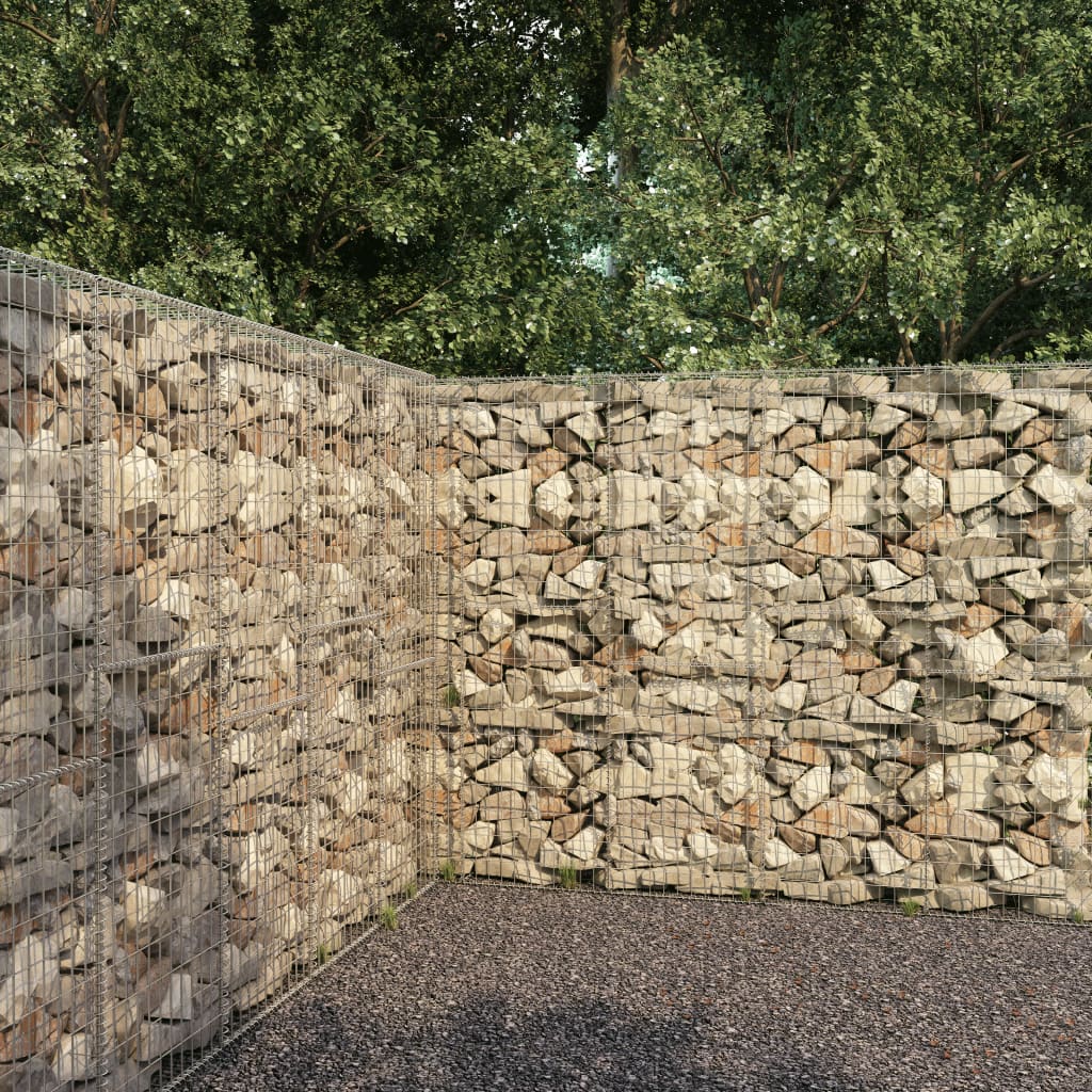 vidaXL Ściana gabionowa z pokrywą, galwanizowana stal, 300x50x200 cm