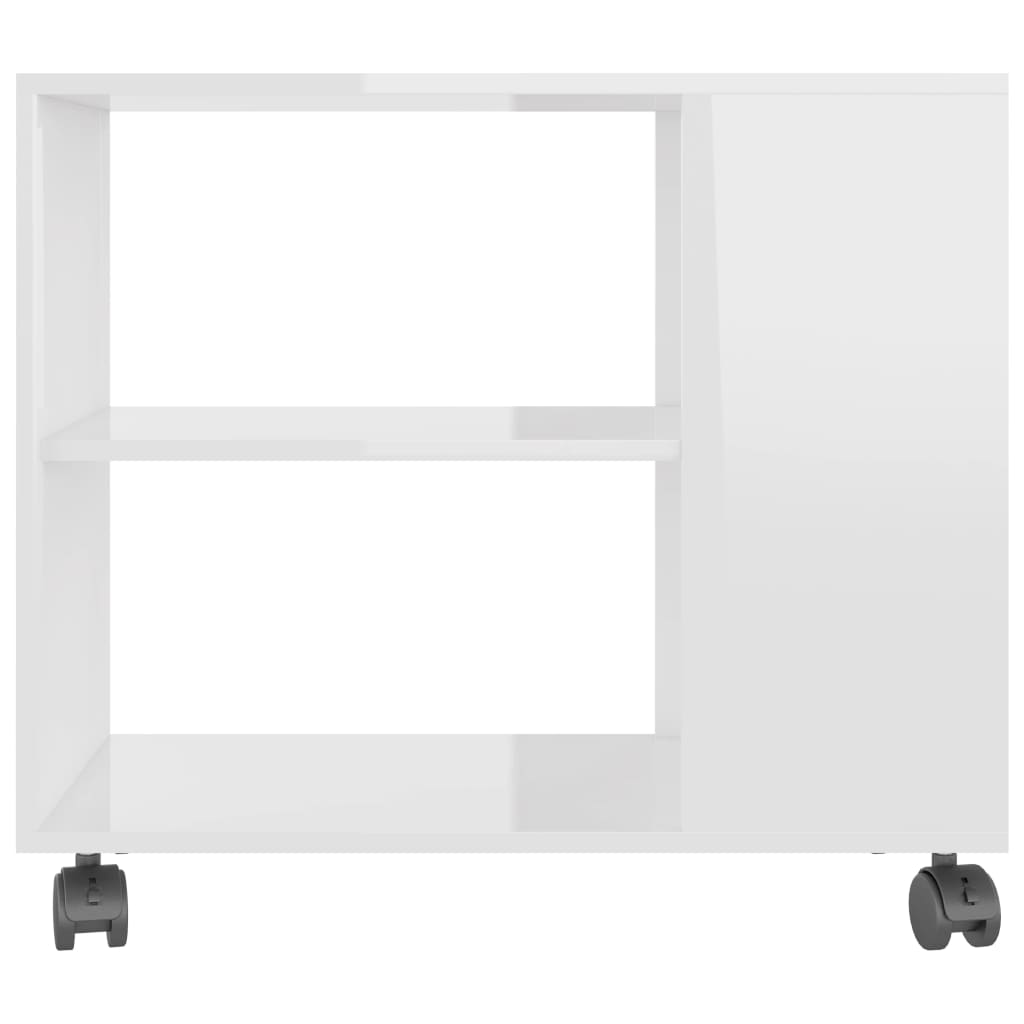 vidaXL Stolik na wysoki połysk, biały, 70x35x55 cm, płyta wiórowa