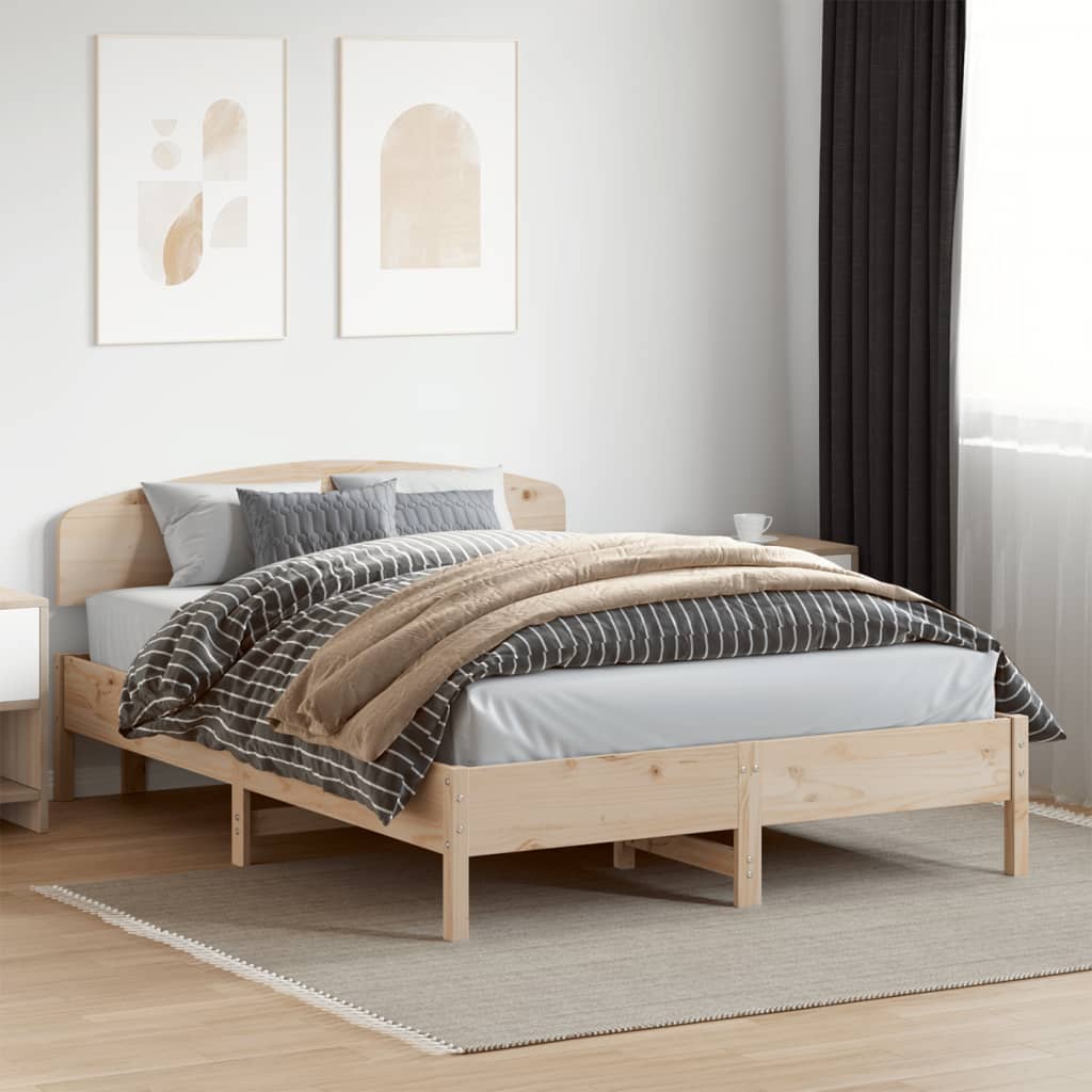 vidaXL Rama łóżka z wezgłowiem, 120x200 cm, lite drewno sosnowe