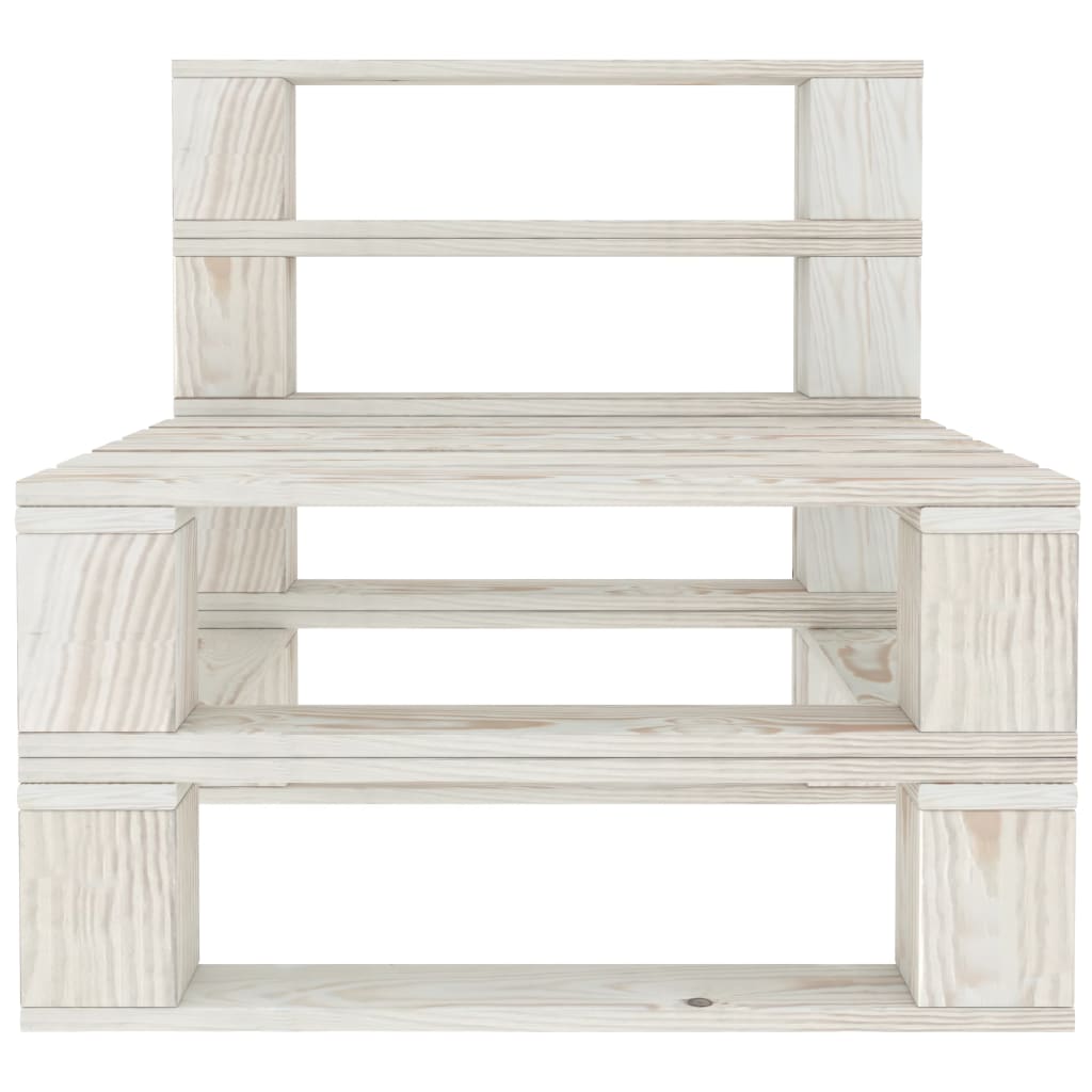 vidaXL Ogrodowa sofa 3-osobowa z palet, drewniana, biała