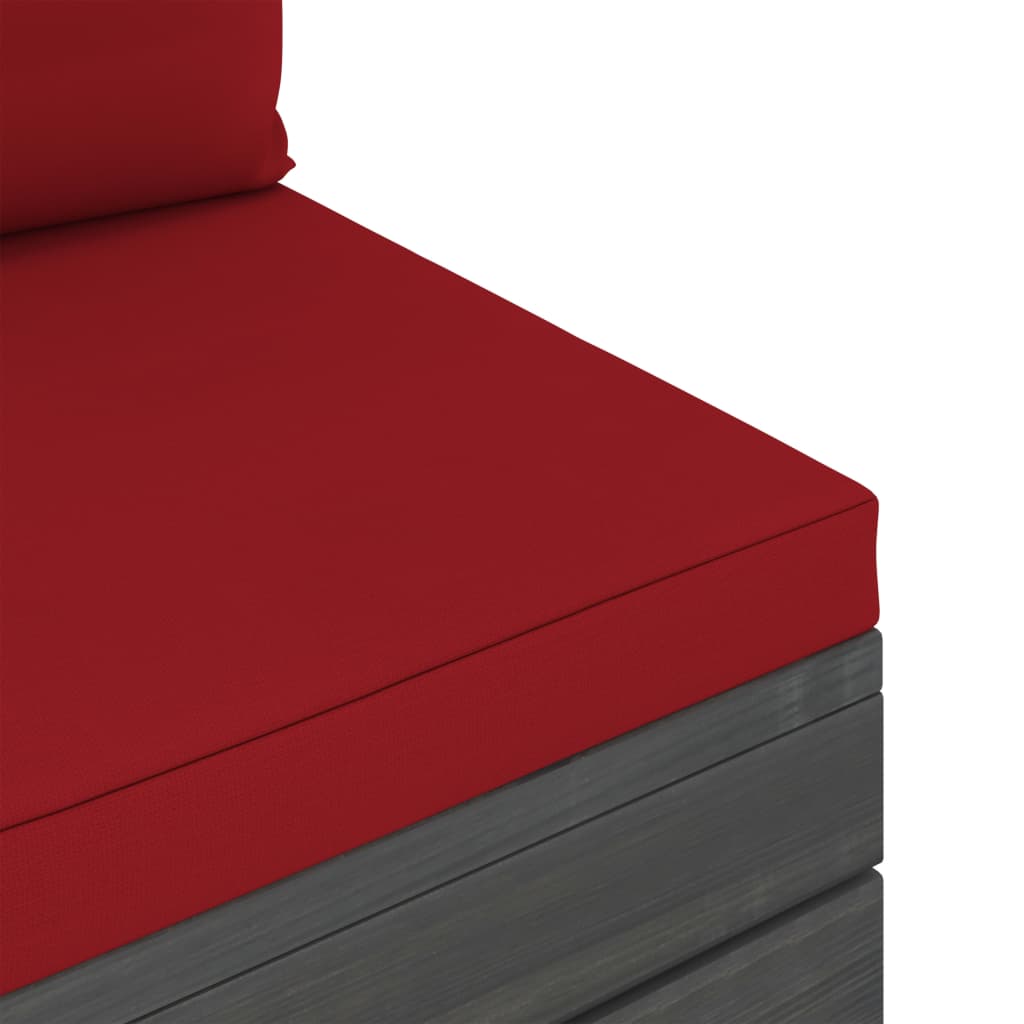 vidaXL Ogrodowa sofa środkowa z palet, z poduszkami, drewno sosnowe