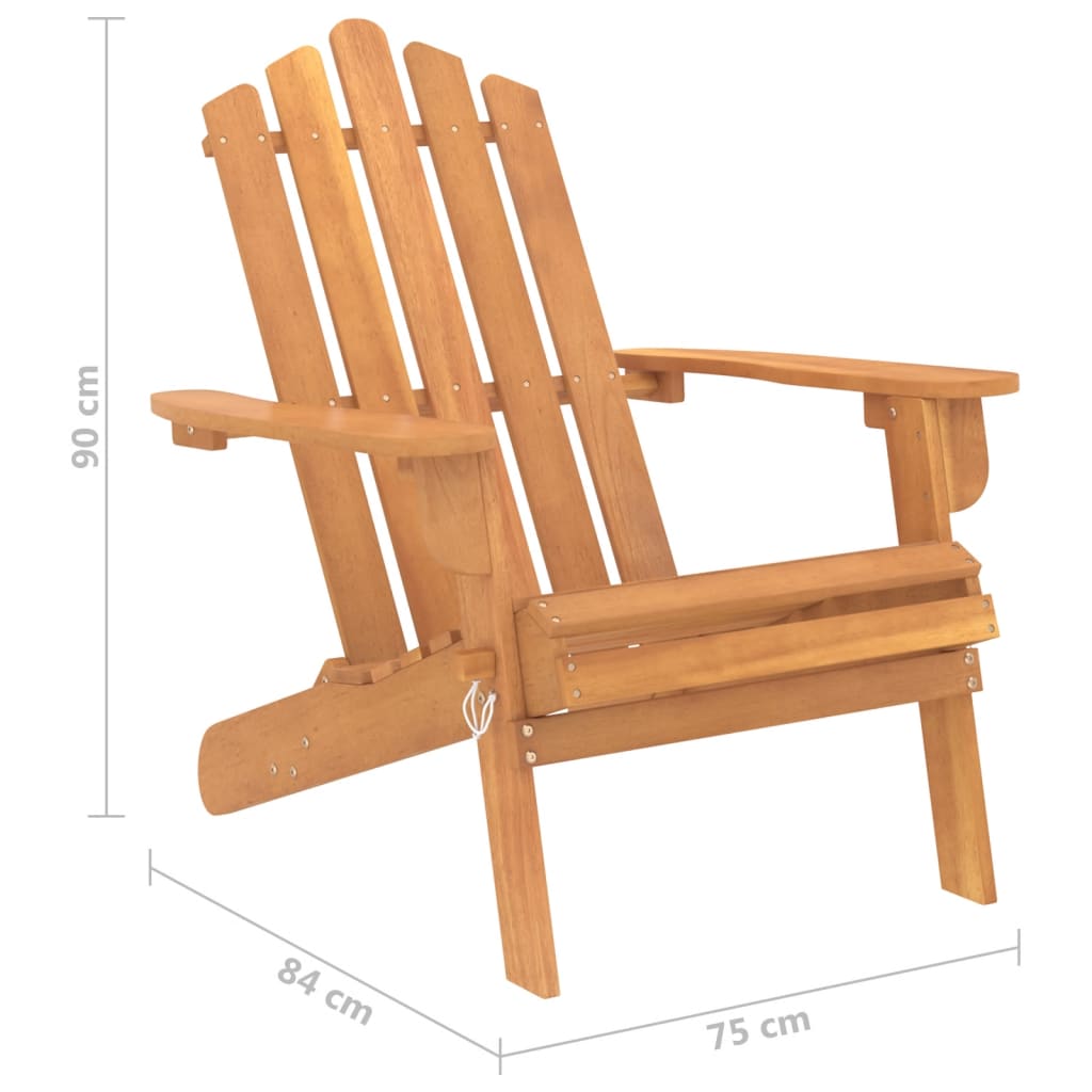 vidaXL Krzesło ogrodowe Adirondack z podnóżkiem, lite drewno akacjowe