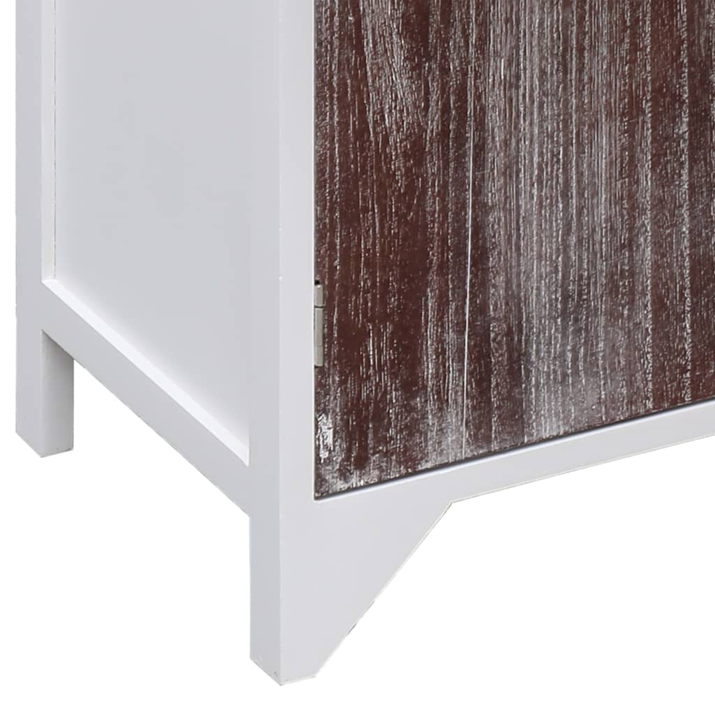 vidaXL Szafka boczna, brązowo-biała, 60x30x75 cm, drewno paulownia