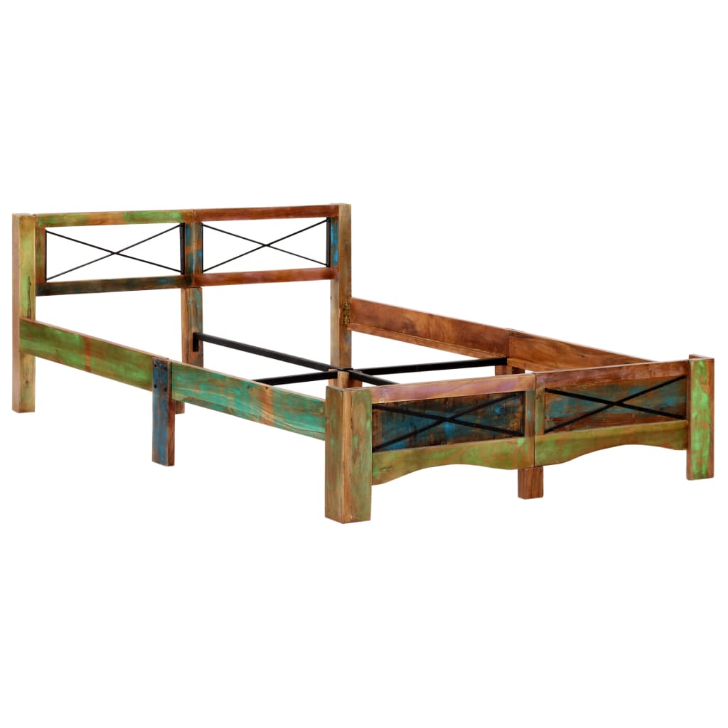 vidaXL Rama łóżka z litego drewna z odzysku, 140 x 200 cm