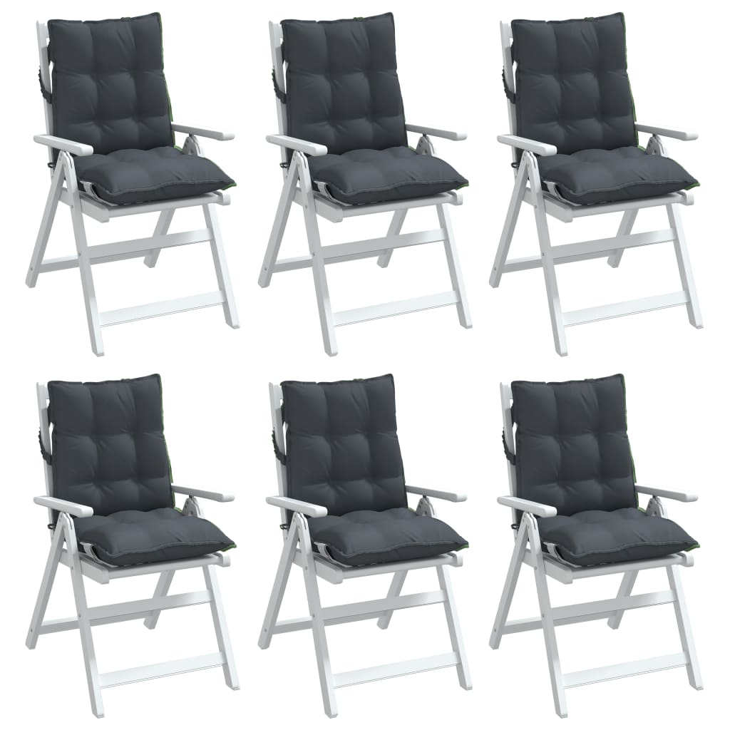 vidaXL Poduszki na krzesła z niskim oparciem, 6 szt., antracytowe