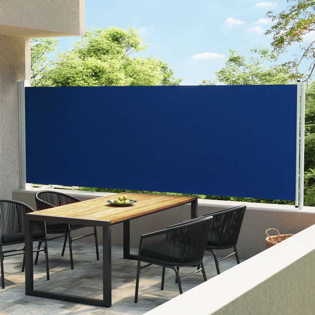 vidaXL Wysuwana markiza boczna na taras, 600 x 160 cm, niebieska