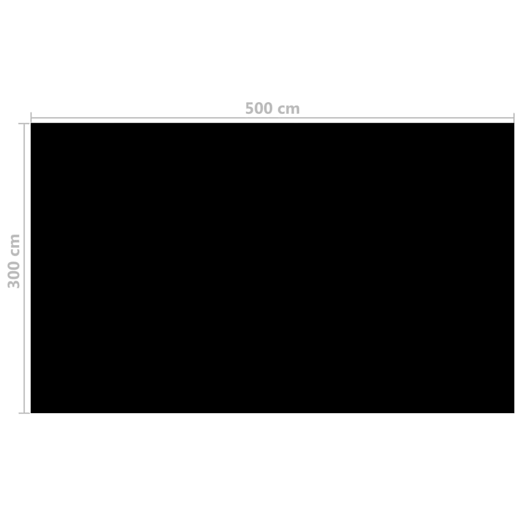 vidaXL Prostokątna pokrywa na basen, 500 x 300 cm, PE, czarna