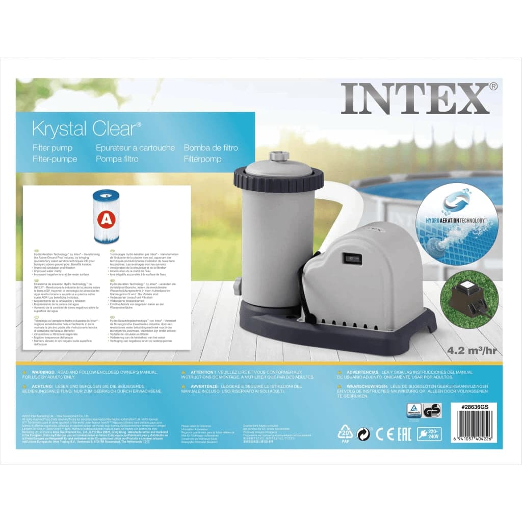 Intex Pompa z filtrem kartridżowym, 5678 L/h, 28636GS