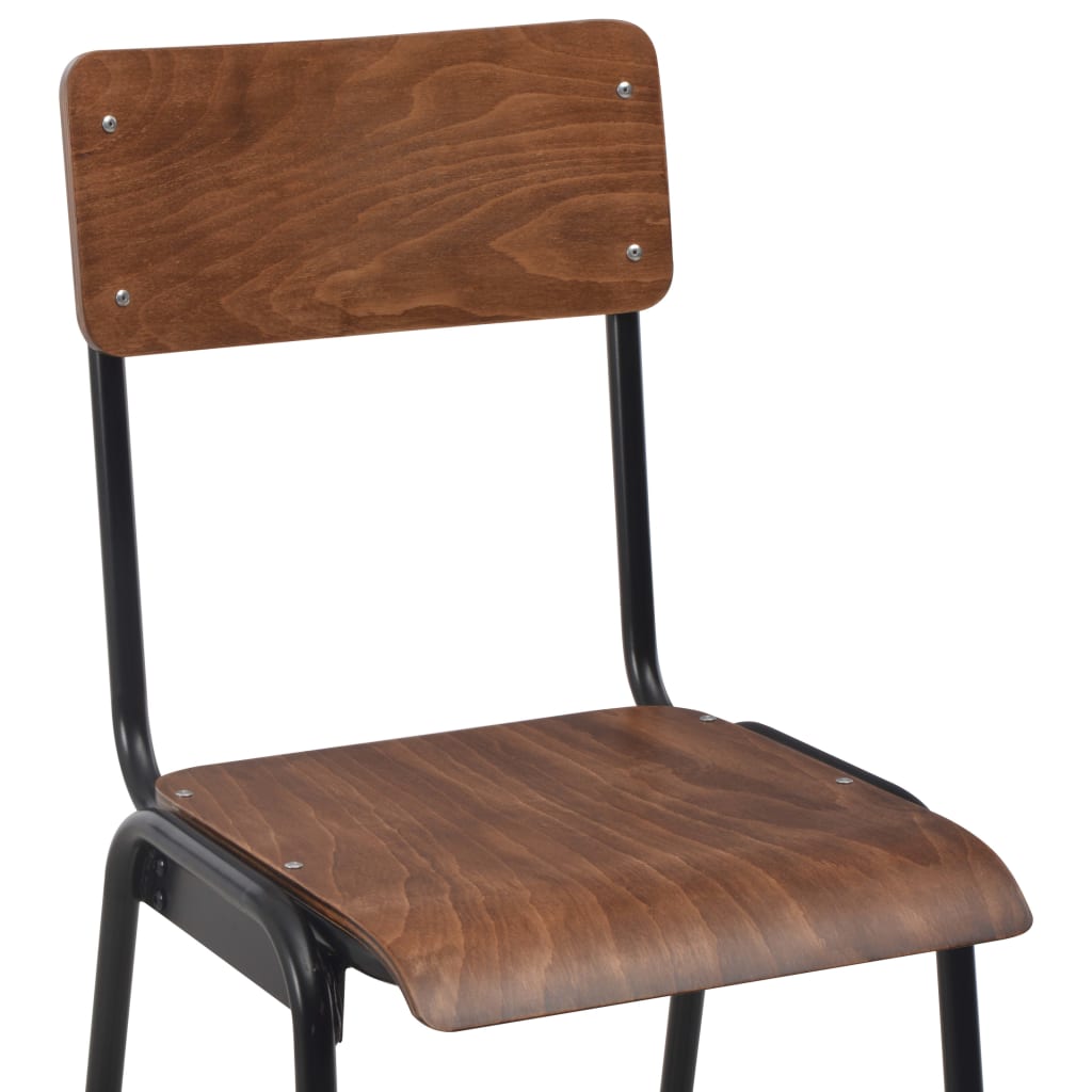 vidaXL Krzesła barowe, 2 szt., brązowe, sklejka i stal