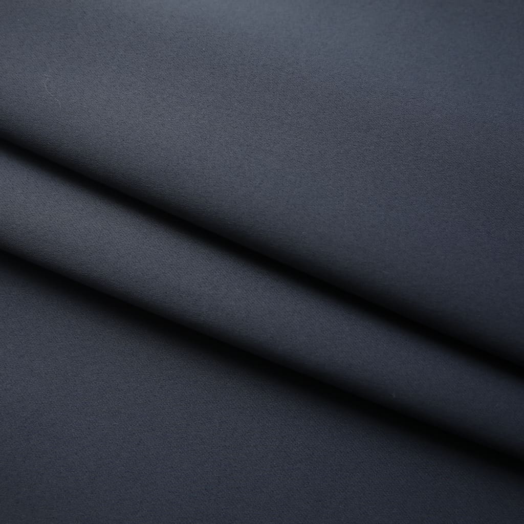 vidaXL Zasłony zaciemniające z haczykami, 2 szt., antracyt, 140x245 cm