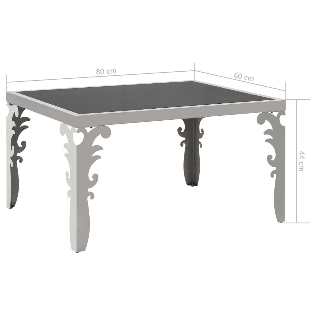 vidaXL Lustrzany stolik kawowy, stal nierdzewna i szkło, 80x60x44 cm