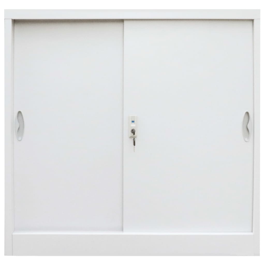 vidaXL Szafka biurowa z przesuwnymi drzwiami, metal, 90x40x90cm, szara