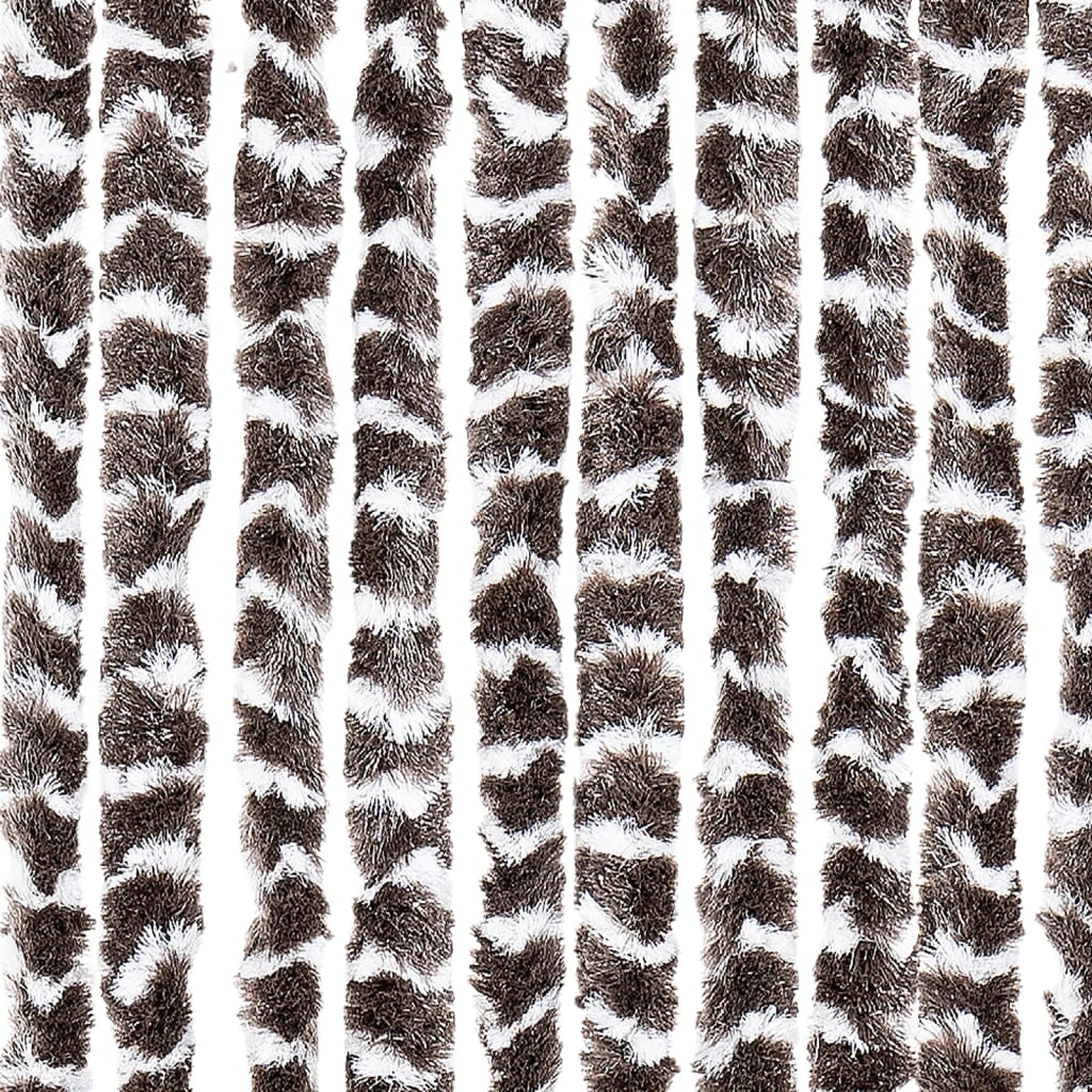 vidaXL Zasłona przeciwko owadom, brązowo-biała, 56x200 cm, szenilowa