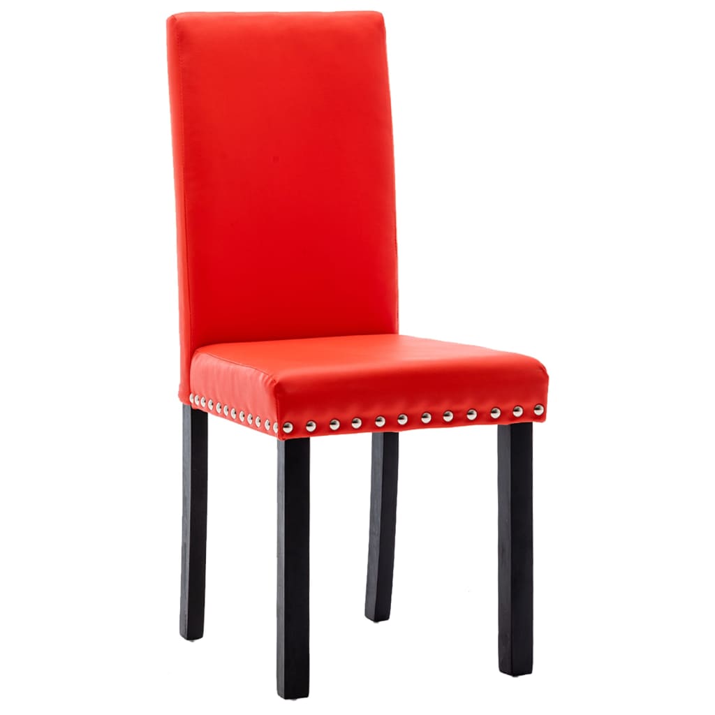 vidaXL Krzesła stołowe, 6 szt., czerwone, sztuczna skóra