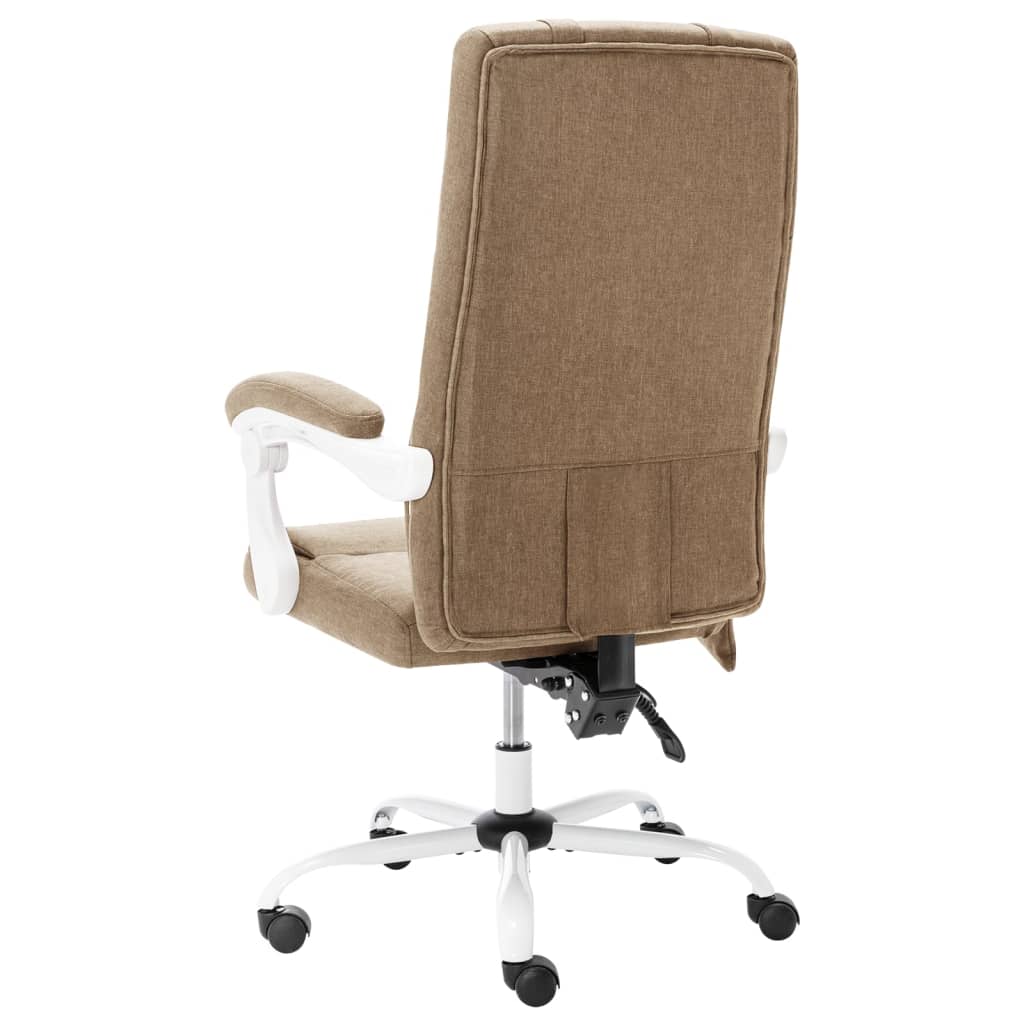 vidaXL Krzesło biurowe z funkcją masażu, kolor taupe, obite tkaniną