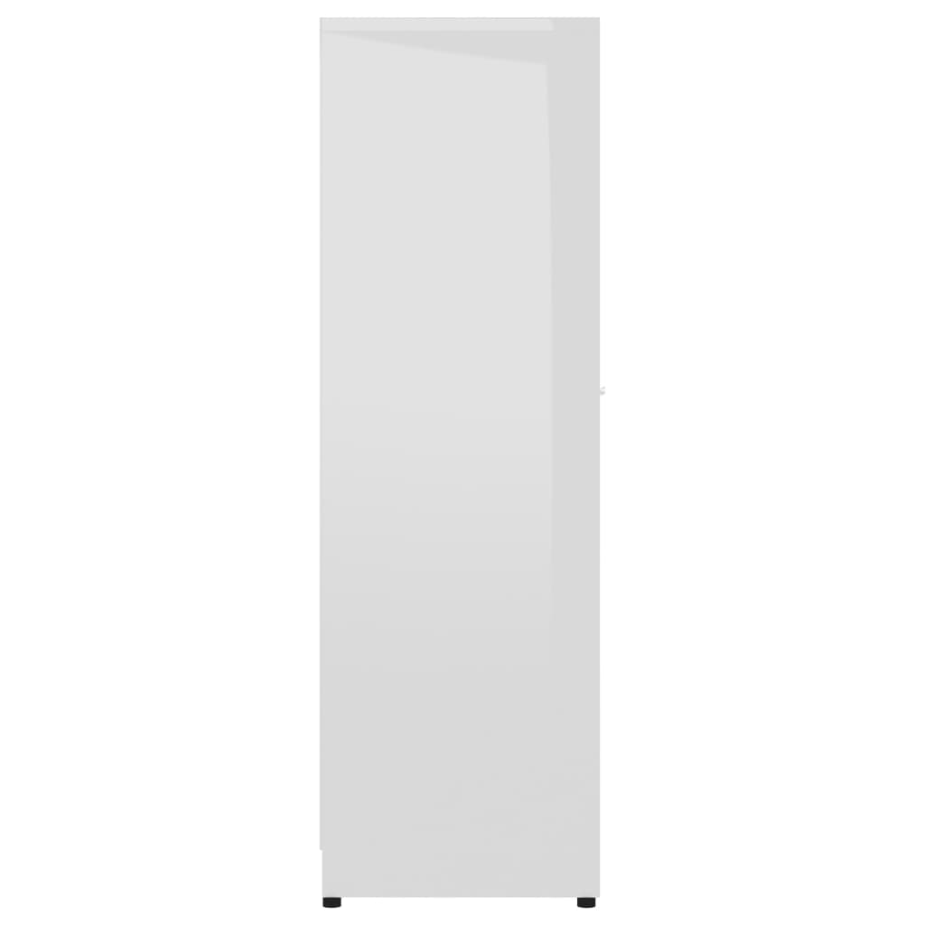 vidaXL Szafka łazienkowa, wysoki połysk, biała, 30x30x95 cm