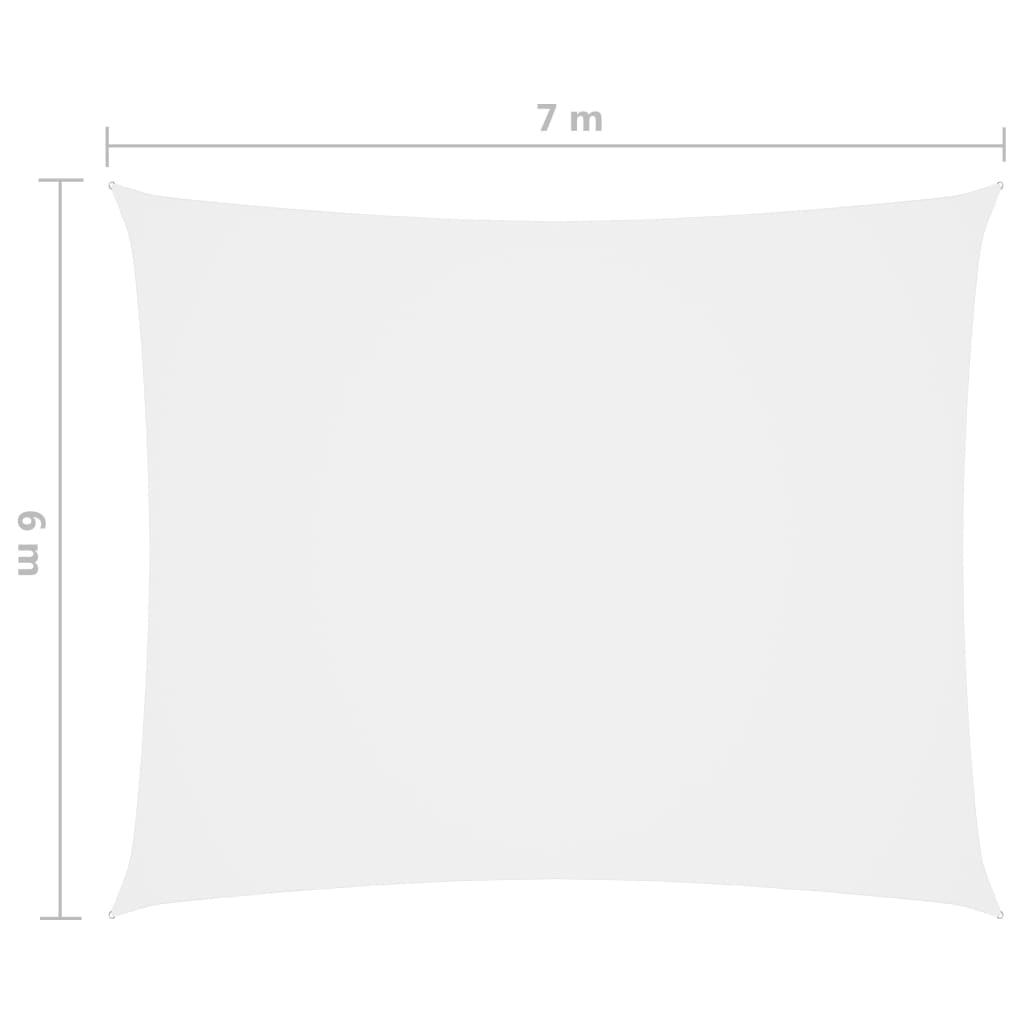 vidaXL Prostokątny żagiel ogrodowy, tkanina Oxford, 6x7 m, biały