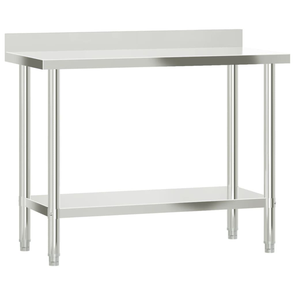 vidaXL Kuchenny stół roboczy z półką, 110x55x120 cm, stal nierdzewna