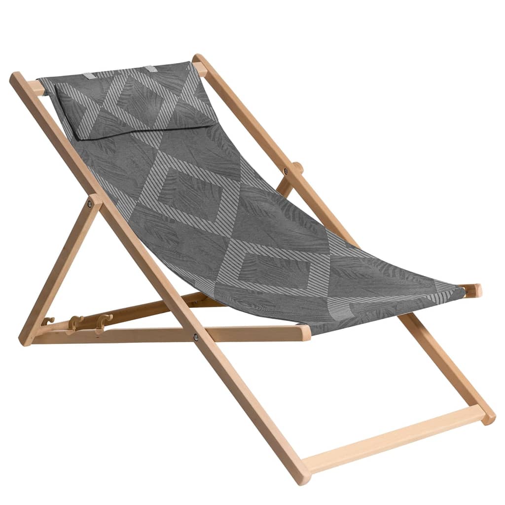 Madison Drewniany leżak plażowy Demi, 55x90x87 cm, szary