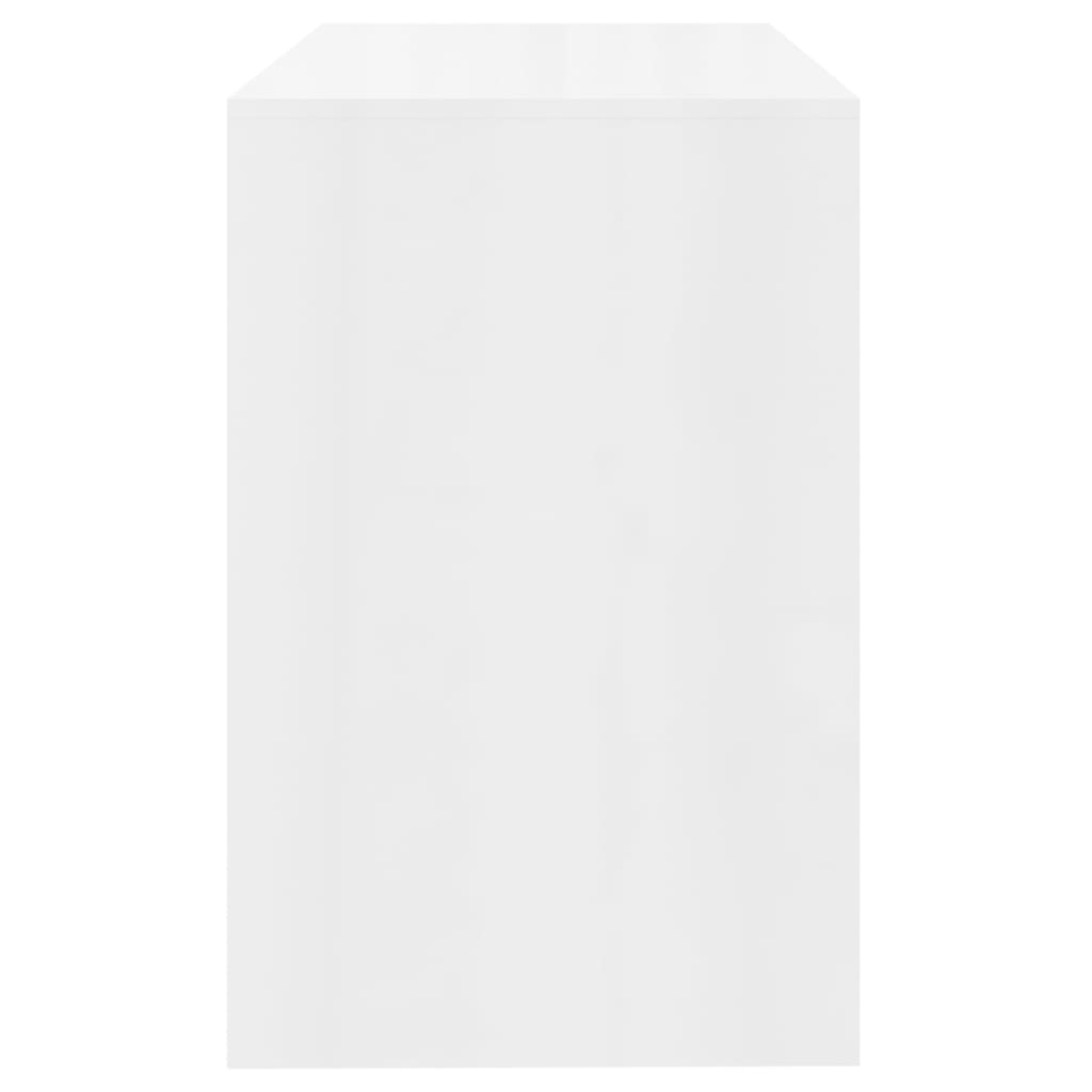 vidaXL Biurko, wysoki połysk, białe, 101x50x76,5 cm, płyta wiórowa