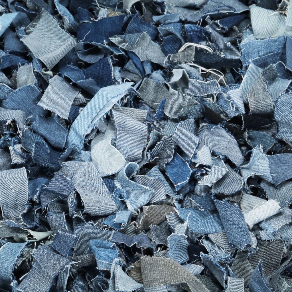 vidaXL Dywan shaggy, dżins, 120x170 cm, niebieski