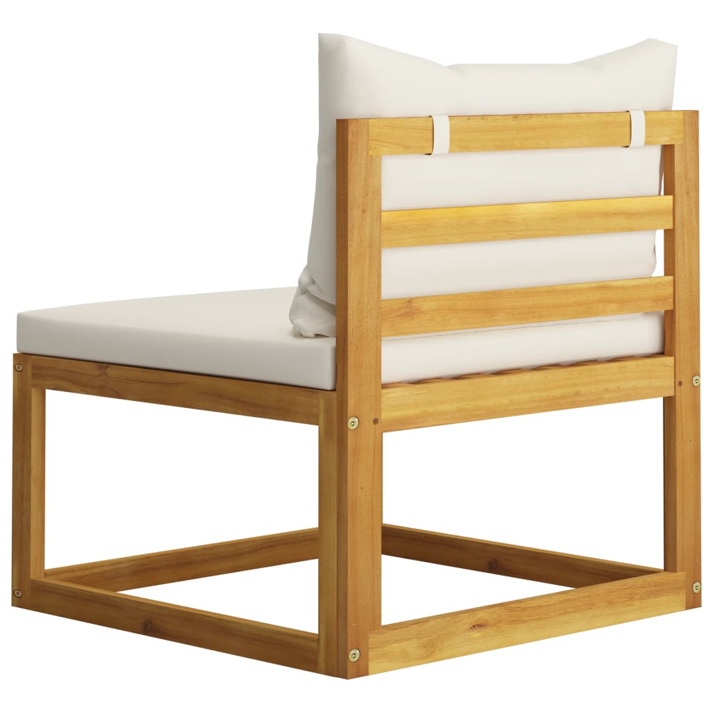 vidaXL 4-osobowa sofa ogrodowa z kremowymi poduszkami, drewno akacjowe