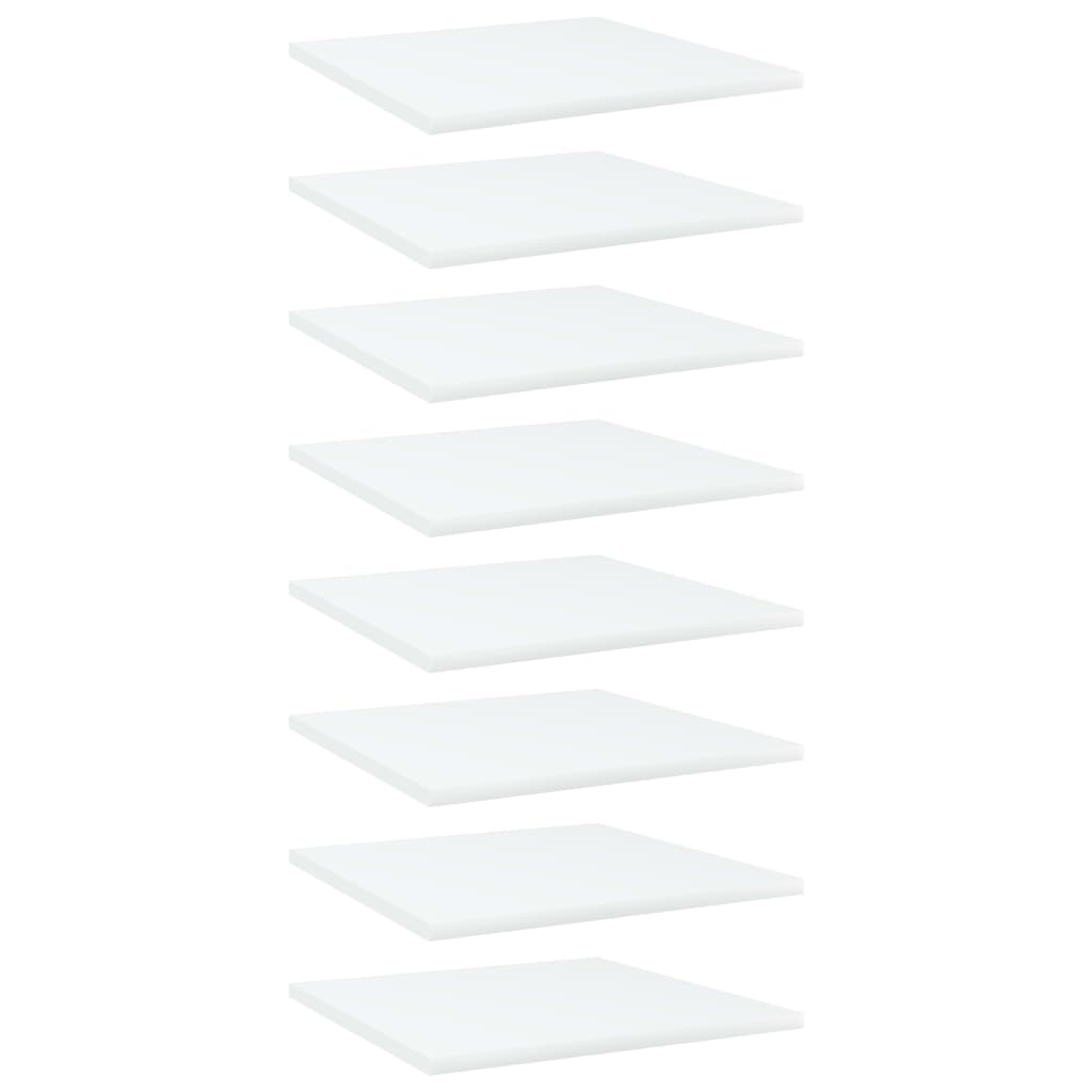 vidaXL Półki na książki, 8 szt., białe, 40x40x1,5 cm, płyta wiórowa