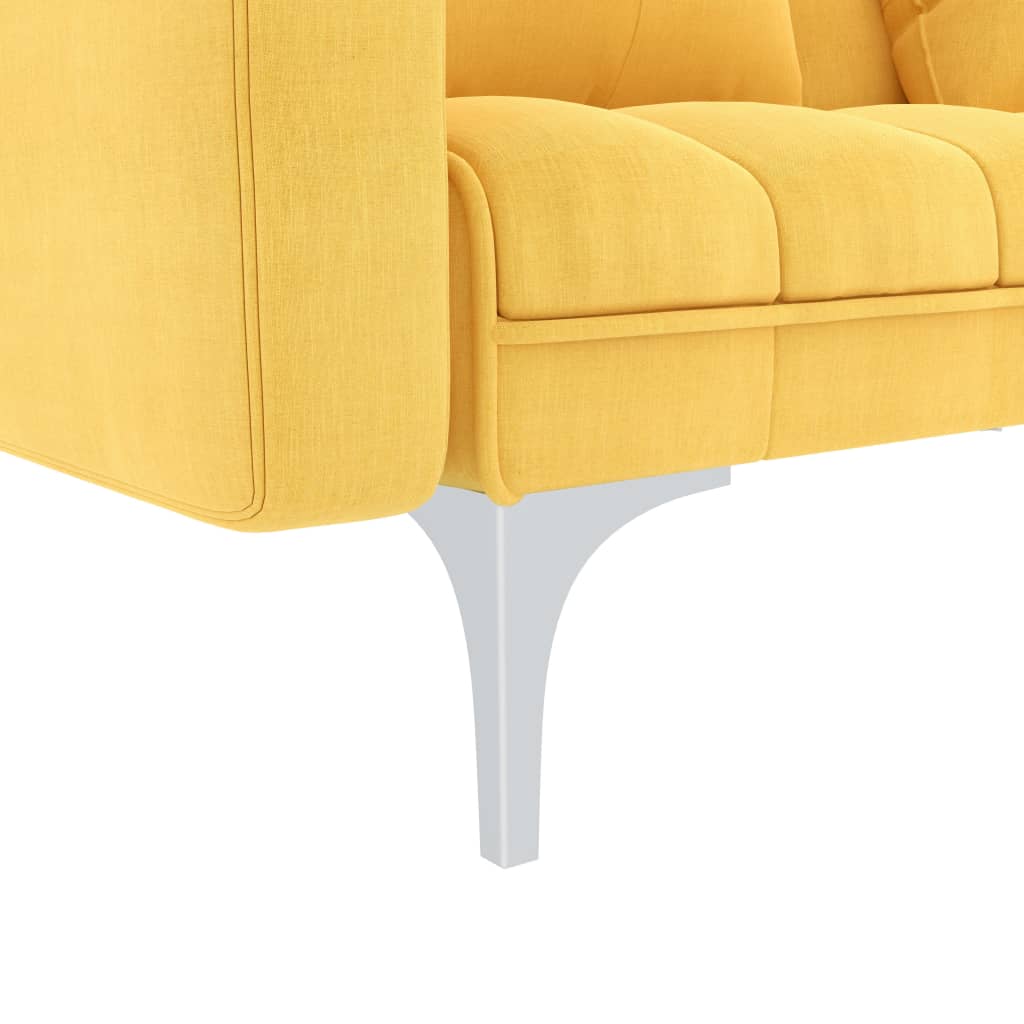 vidaXL Sofa rozkładana, żółta, tapicerowana tkaniną