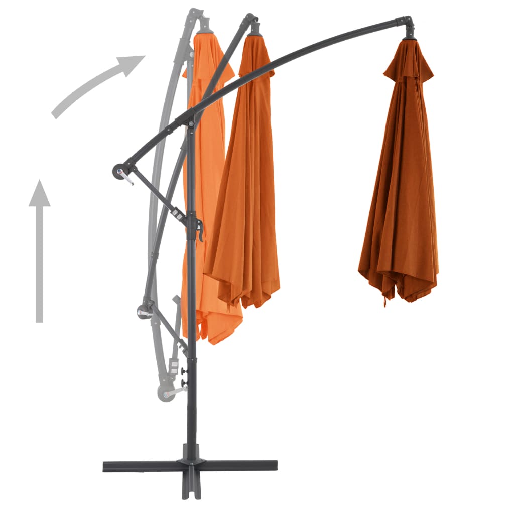 vidaXL Wiszący parasol ze słupkiem aluminiowym, terakotowy, 300 cm