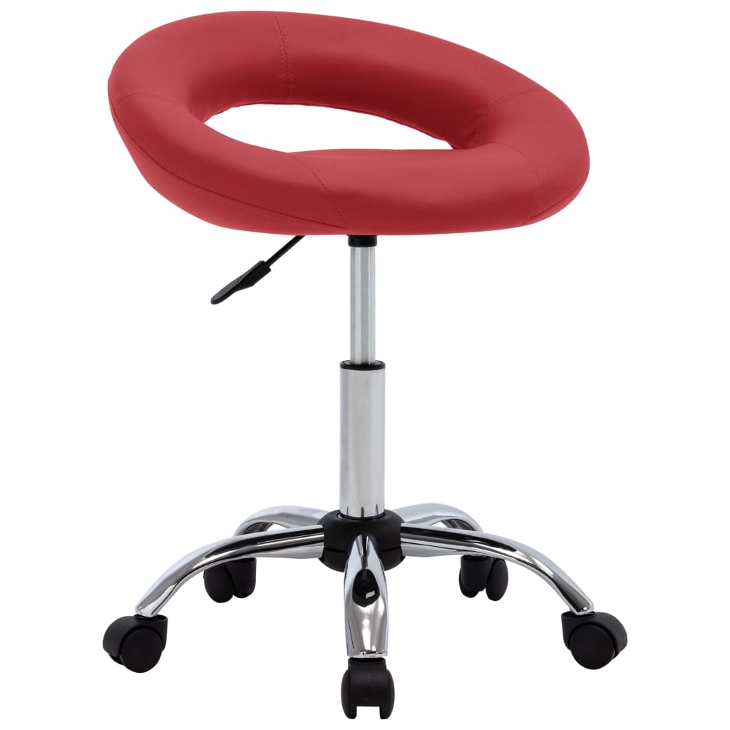 vidaXL Obrotowe krzesła stołowe, 2 szt, winna czerwień, sztuczna skóra