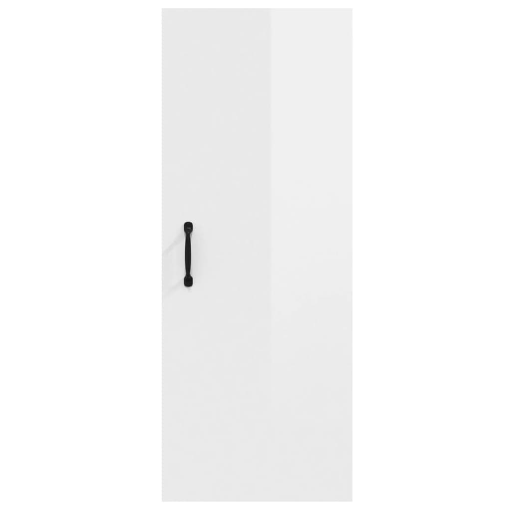 vidaXL Szafka wisząca, biała o wysokim połysku, 34,5x34x90 cm