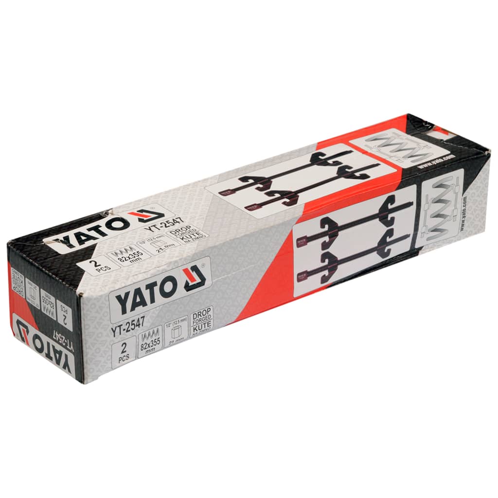 YATO Ściągacze do sprężyn, 2 szt., 82 x 355 mm