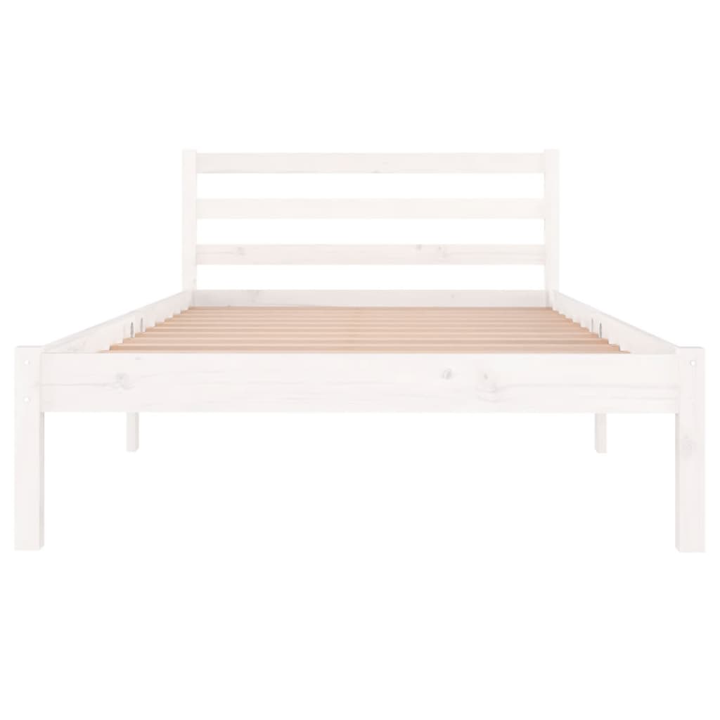 vidaXL Rama łóżka, lite drewno sosnowe, 100x200 cm, białe