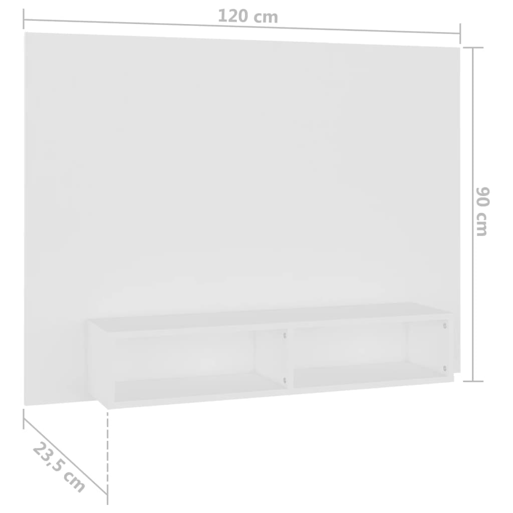 vidaXL Wisząca szafka pod TV, biała, 120 x 23,5 x 90 cm, płyta wiórowa