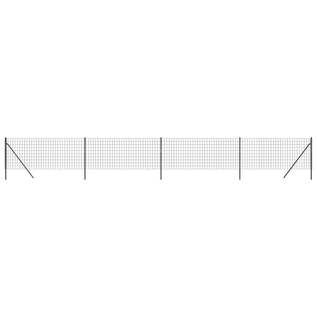 vidaXL Ogrodzenie z siatki drucianej, antracytowe, 0,8x10 m