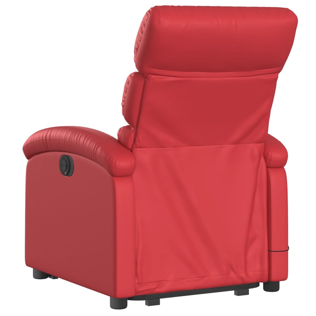 vidaXL Rozkładany fotel pionizujący z masażem, elektryczny, czerwony