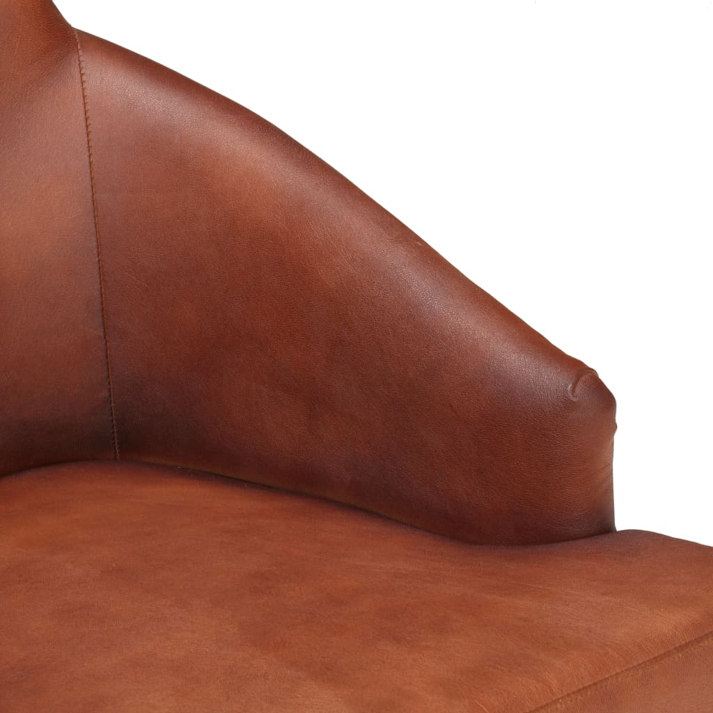 vidaXL Krzesła stołowe, 2 szt., brązowe, naturalna kozia skóra